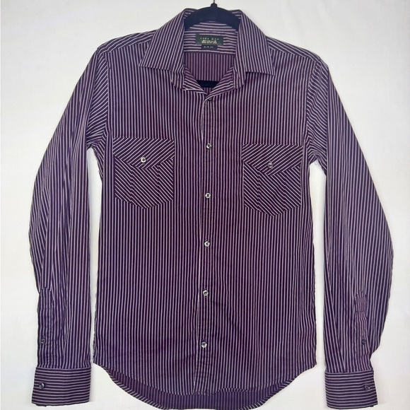 Zara Purple Casual Button Down Shirt Lightweight Cotton - Picture 1 of 12